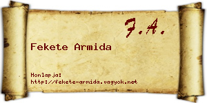 Fekete Armida névjegykártya